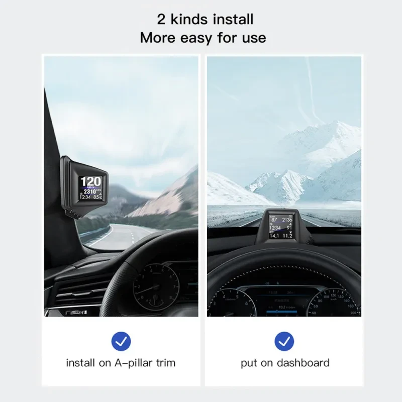 AP-1 Car HUD with OBD GPS Dual System Driving Computer Display