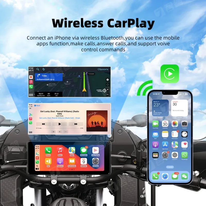 All-in-One Motorcycle Bluetooth Display with Navigation & Dual Recording