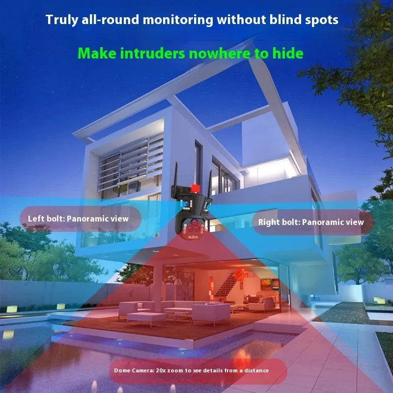 4MP Outdoor Surveillance Camera with 3 Screens, WiFi & 20X Zoom
