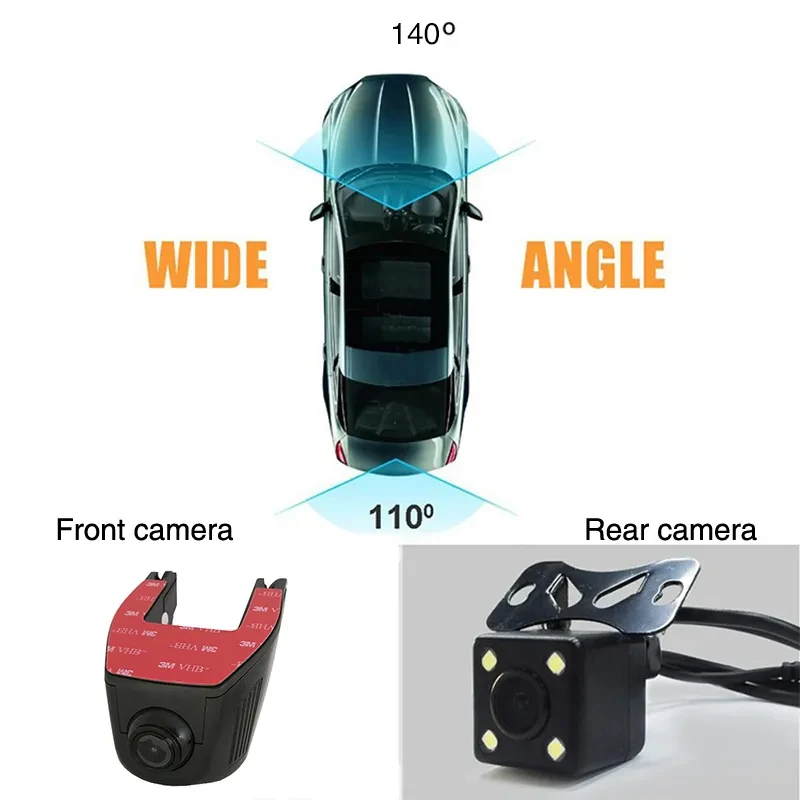 Hidden 1080P WiFi Car Camera with Dual Lens, Night Vision & App Control