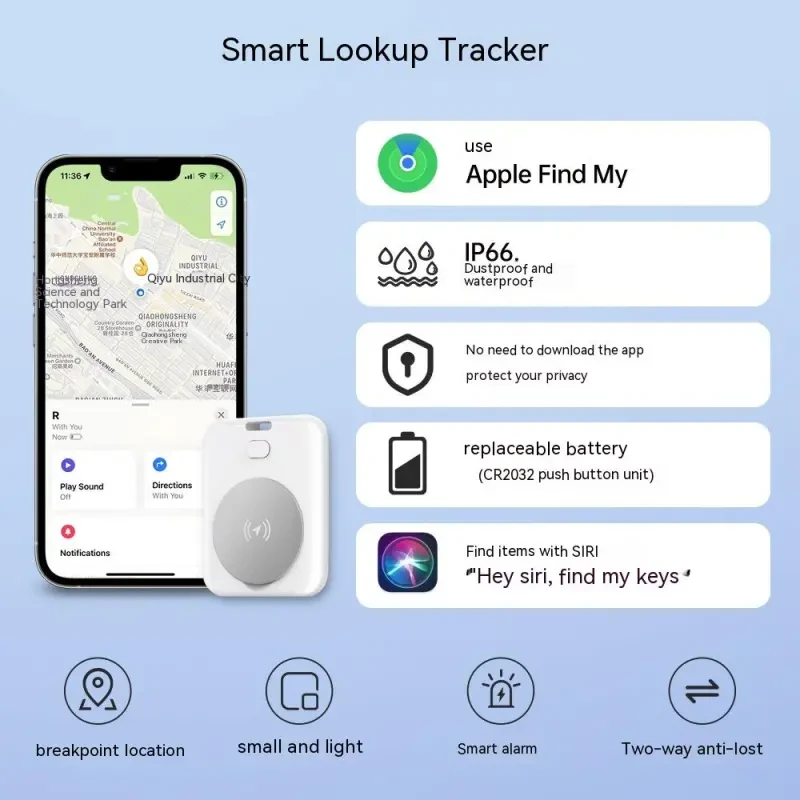 Mini Smart Pet Tracker – Anti-Lost Bluetooth Locator for Apple Users