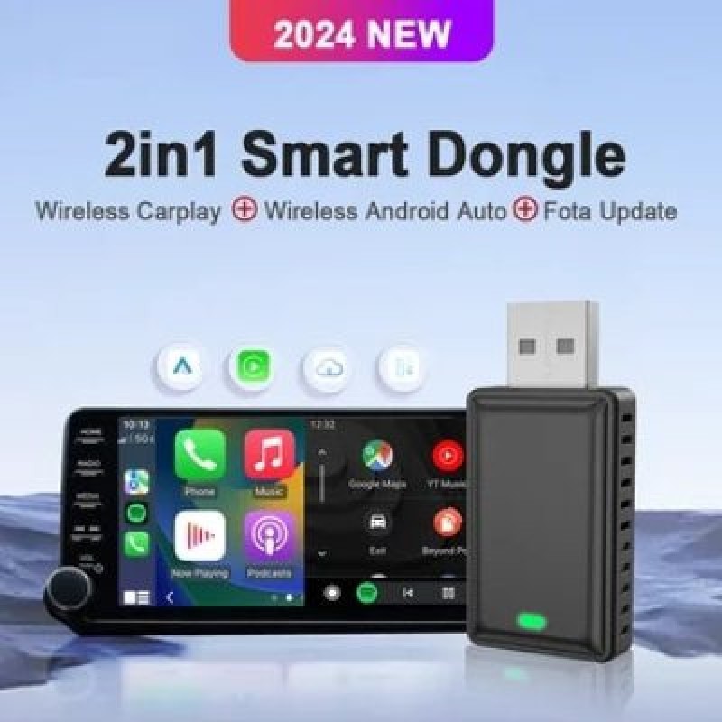 2-in-1 Smart Car Dongle – Wired to Wireless Vehicle Navigation