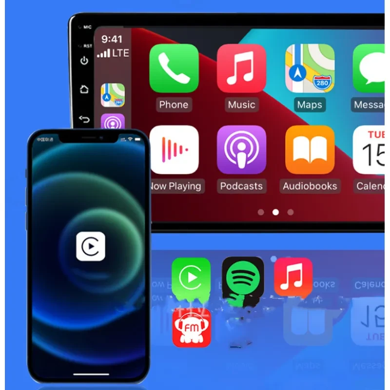 2-in-1 Smart Car Dongle – Wired to Wireless Vehicle Navigation