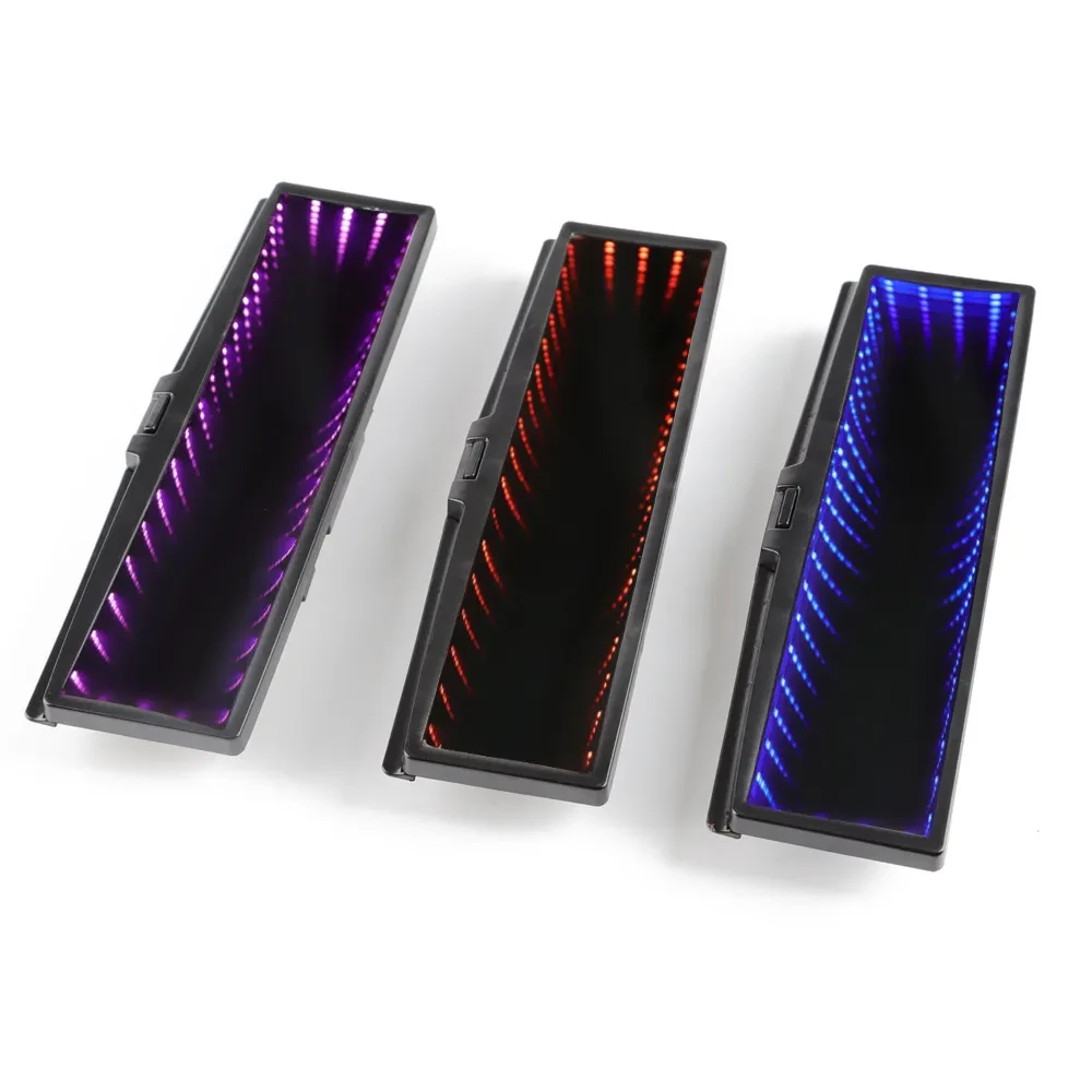 LED Rearview Mirror – Anti-Glare Wide Car Mirror with Night Lighting