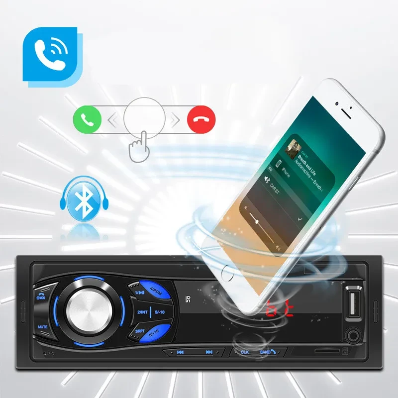 Single-Spindle Car MP3 Player – Bluetooth Stereo with LED Display
