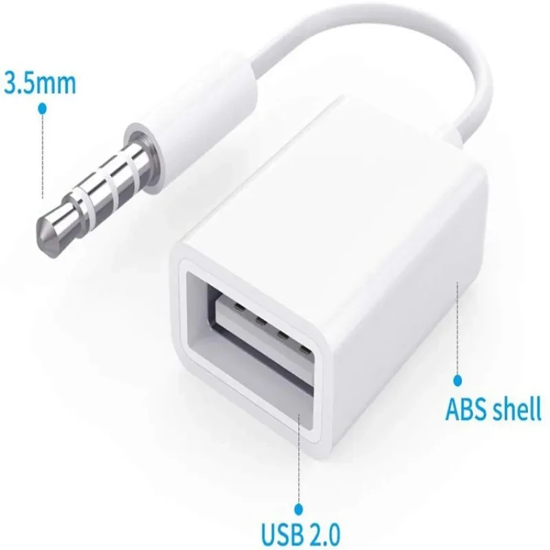 Car USB to AUX 3.5mm Audio Adapter Cable for CD Player
