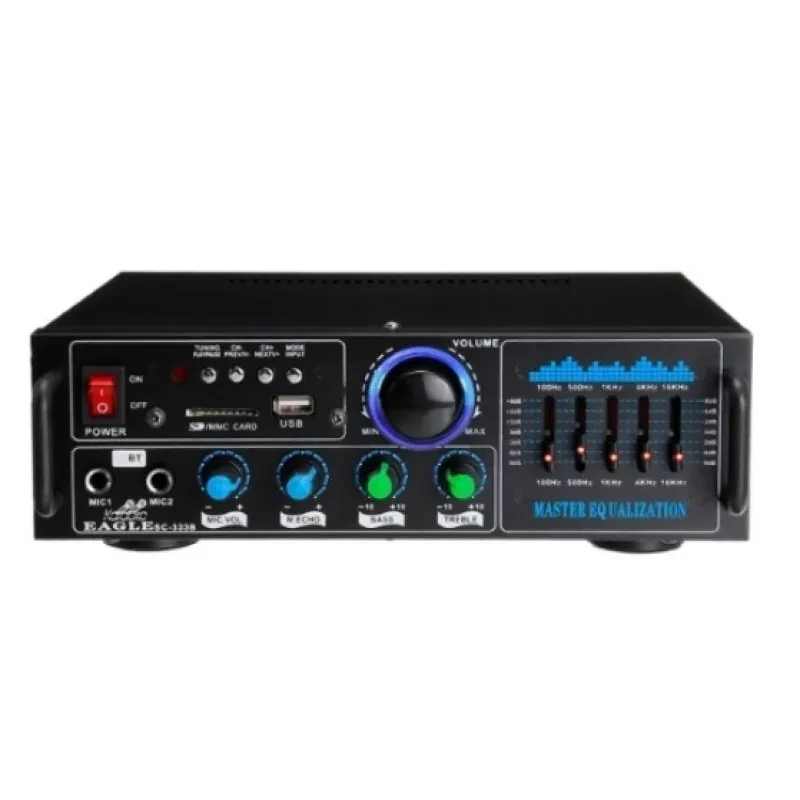 Bluetooth Karaoke Amplifier with USB Radio & 80W Audio System