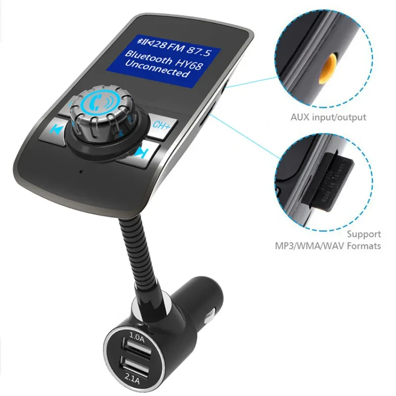 OLED Screen Car Bluetooth Adapter β FM Music Transmitter & MP3 Player