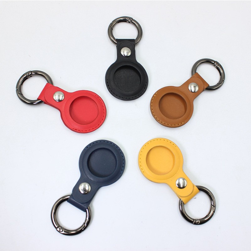 Leather AirTag Keychain Case β Anti-Lost Tracker Protective Cover