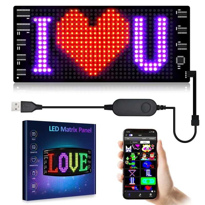 Programmable Car LED Sign – Full-Color Display with Custom Text & Animation