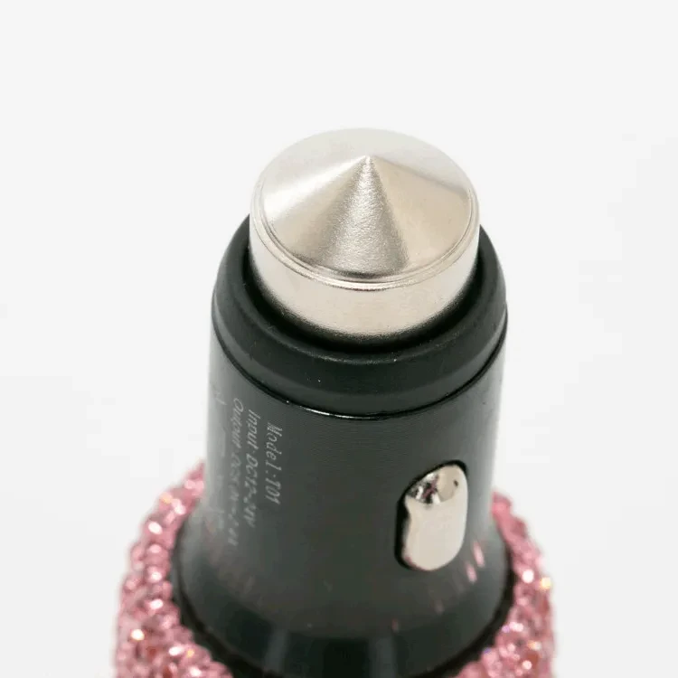 2.4A Dual Port Car Charger – Diamond-Inlaid Fast USB Travel Adapter