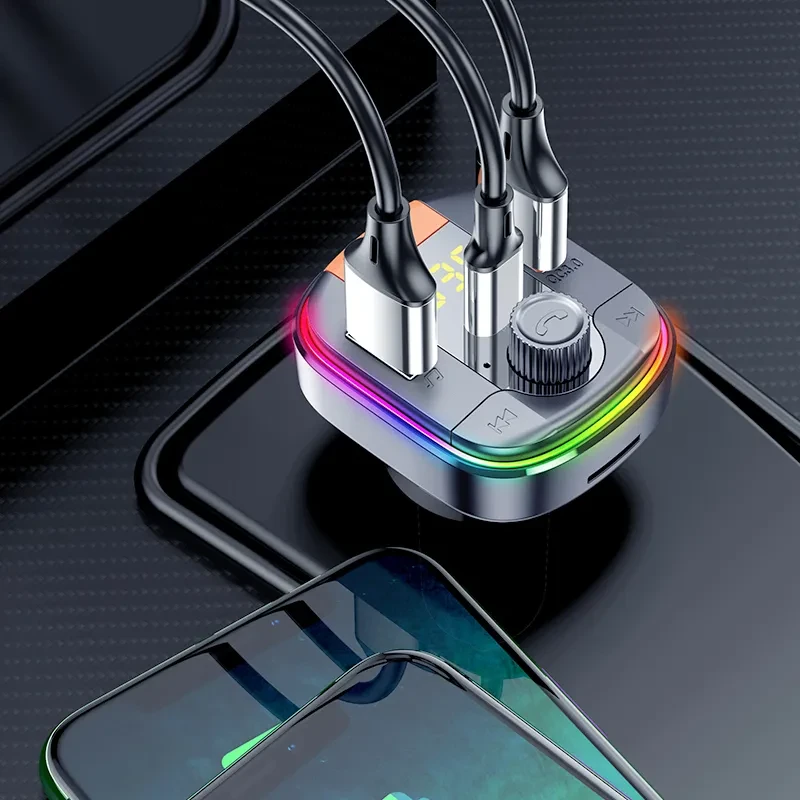 Car MP3 Bluetooth Player with PD QC3.0 Fast Charge USB Car Charger