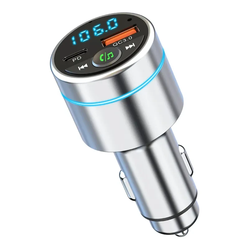Turbo 66W Bluetooth Car Charger – FM, Dual USB, PD Type-C