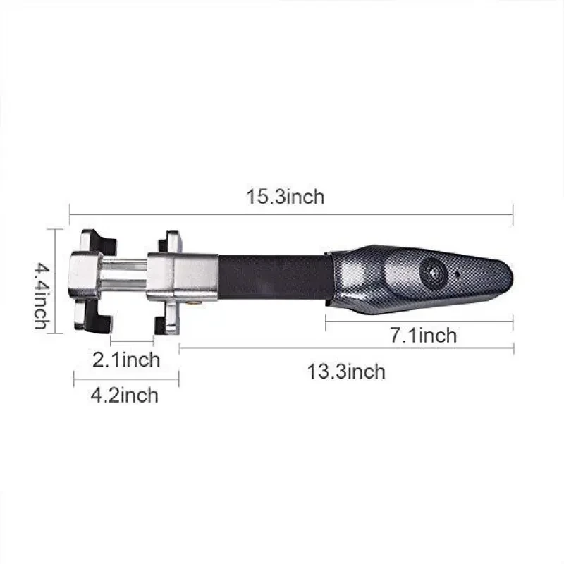 High-Security Steering Wheel Lock with Keys & Alarm System