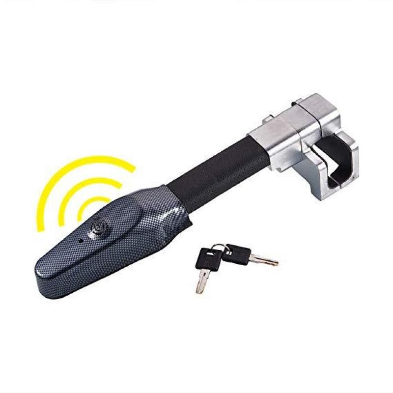 High-Security Steering Wheel Lock with Keys & Alarm System