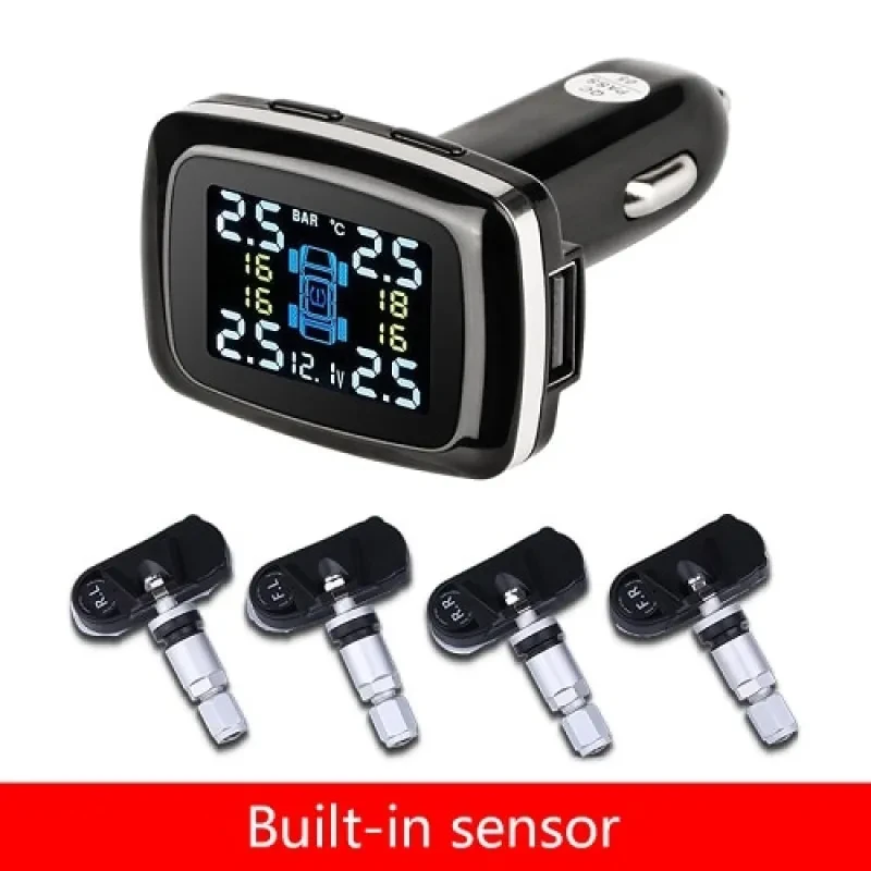 Real-Time Tire Pressure & Temperature Monitor | 4-Tire USB TPMS