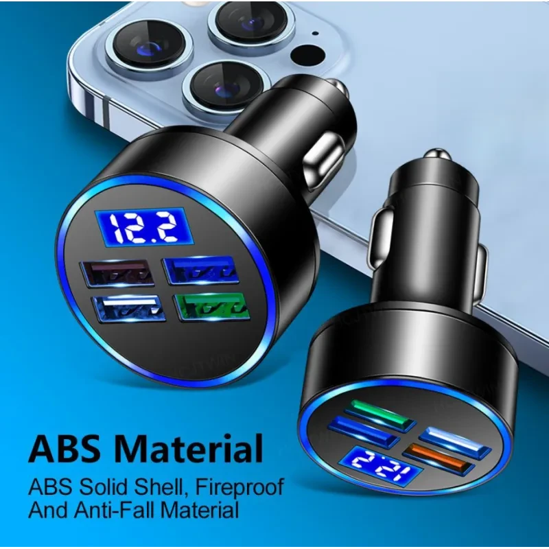 One-to-Four Multi-Port Car Charger | 3.1A Fast USB Adapter