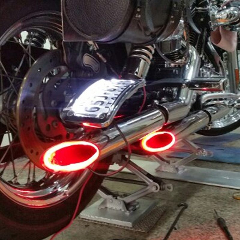 GlowRide LED Rear Pipe Light – Universal Motorcycle Upgrade