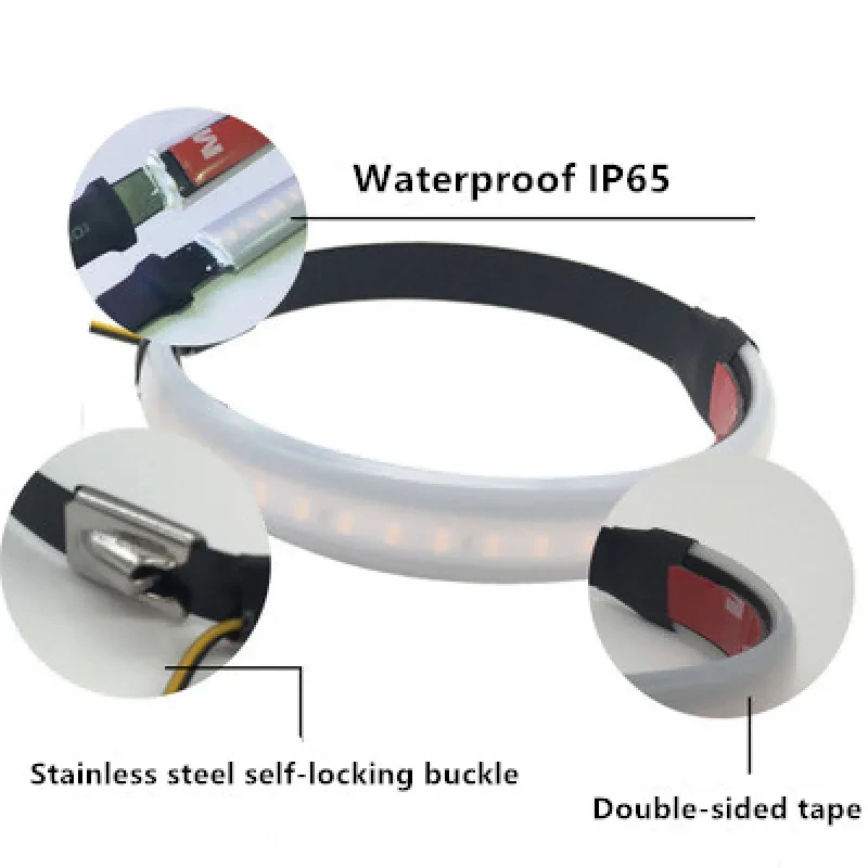 Dual-Color LED Motorcycle Turn Signal Ring – Front Shock Light