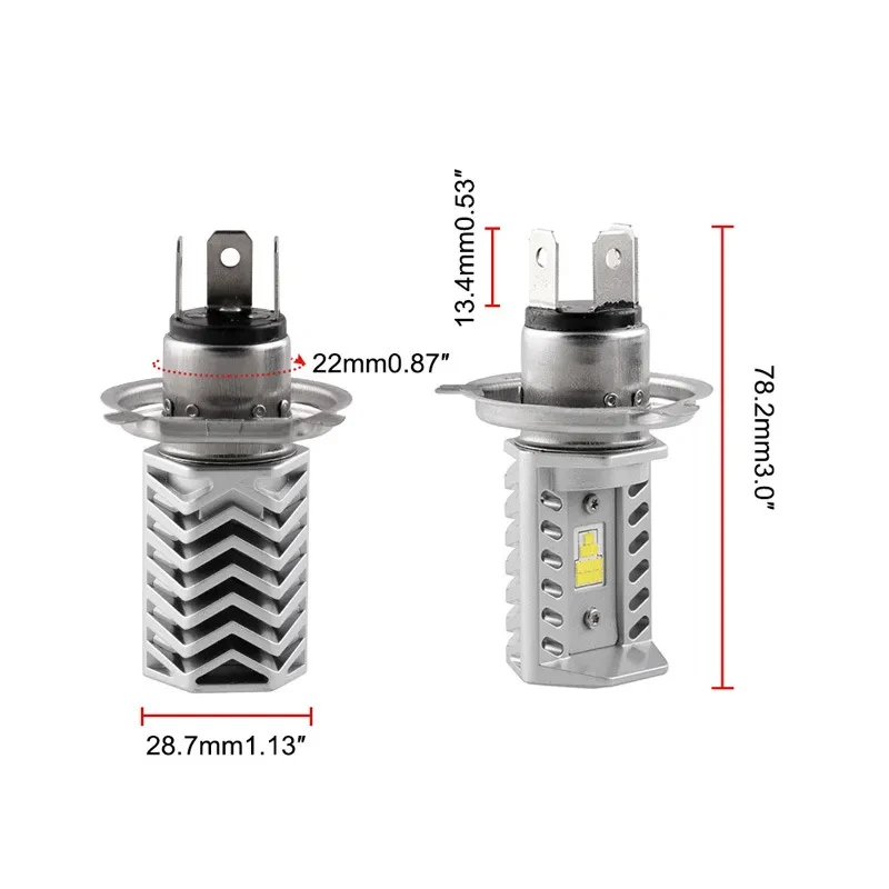 BrightBeam H4 LED Motorcycle Headlamp Bulb β Hi/Low Universal Fit