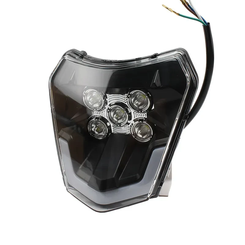 RoadShine 5-Lamp Motorcycle LED Headlight with Daytime Running Light