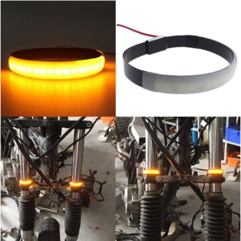 SpeedWave LED Fork Strip Light – Amber Motorcycle Shock Indicator