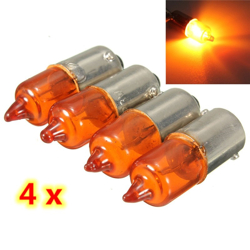 AmberGlow 12V Mini Bulbs – BA9S Base Quartz Motorcycle Light Set