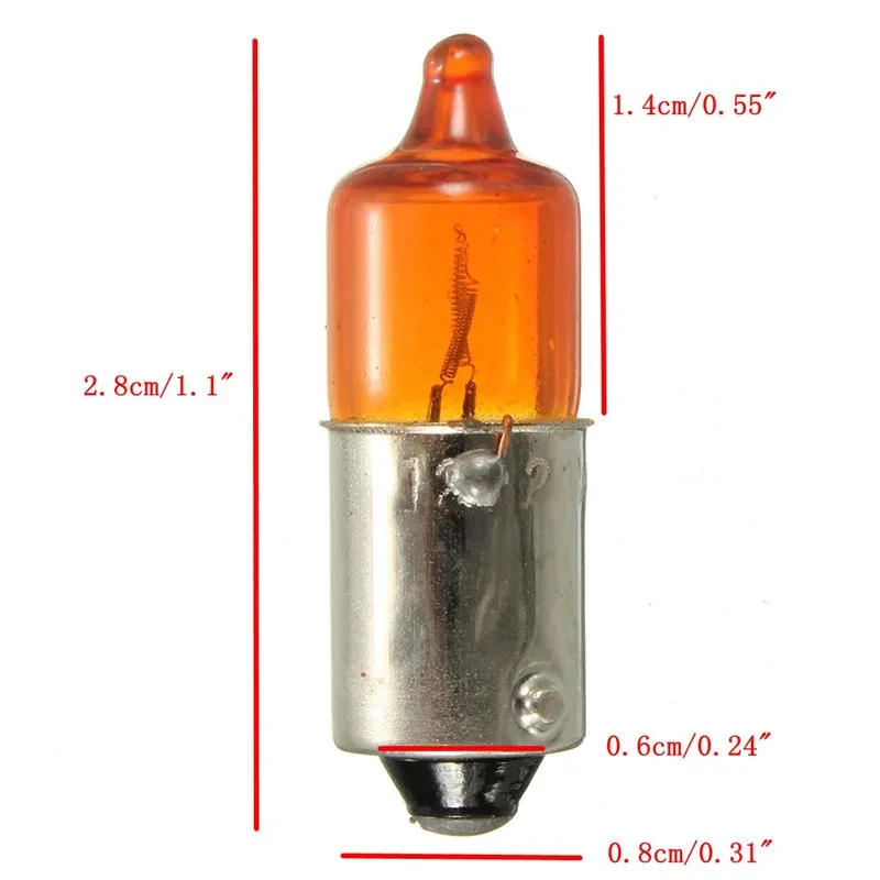 AmberGlow 12V Mini Bulbs – BA9S Base Quartz Motorcycle Light Set