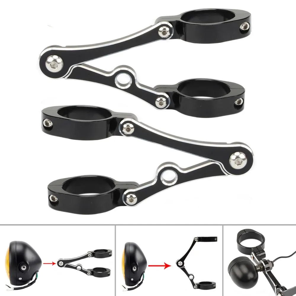 Universal Motorcycle Headlight Mount Bracket – 39/41mm Fork Clamp