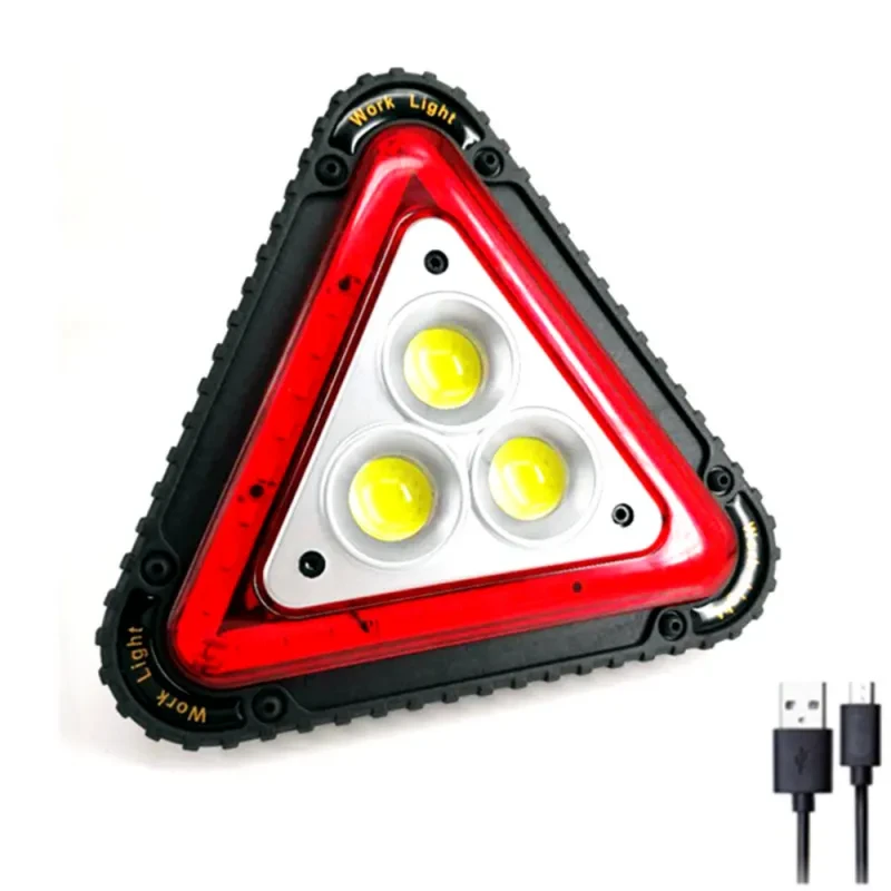 TriGlow Rechargeable Red Warning Light β Triangular LED Safety Lamp