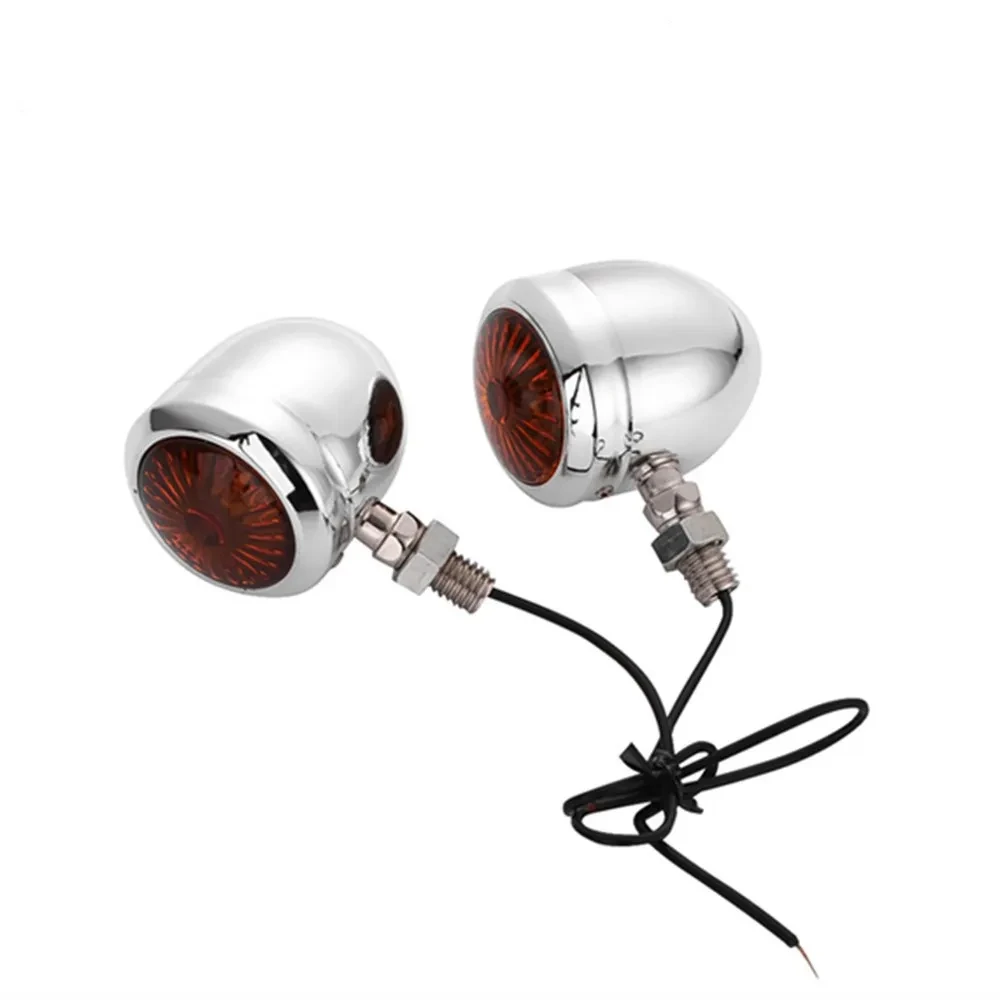 Retro Motorcycle Turn Signal Indicators β Universal Metal Lights 12V