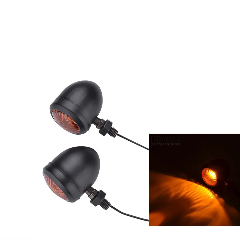 Retro Motorcycle Turn Signal Indicators β Universal Metal Lights 12V