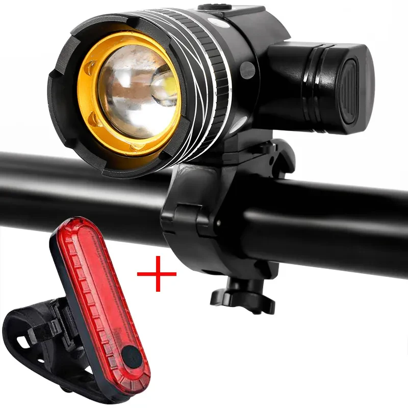 LumiRide Alloy Headlamp – USB Rechargeable Compact Bike Torch
