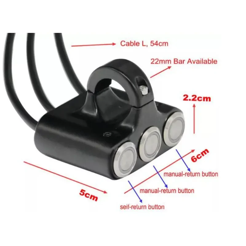 Adventure Bike Double-Beam Hazard Button – Emergency Light Switch