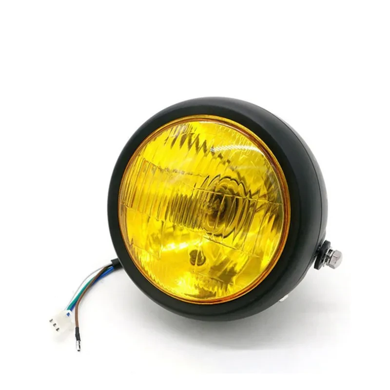 Classic Bike Headlight | Retro Round Black Metal Motorcycle Lamp