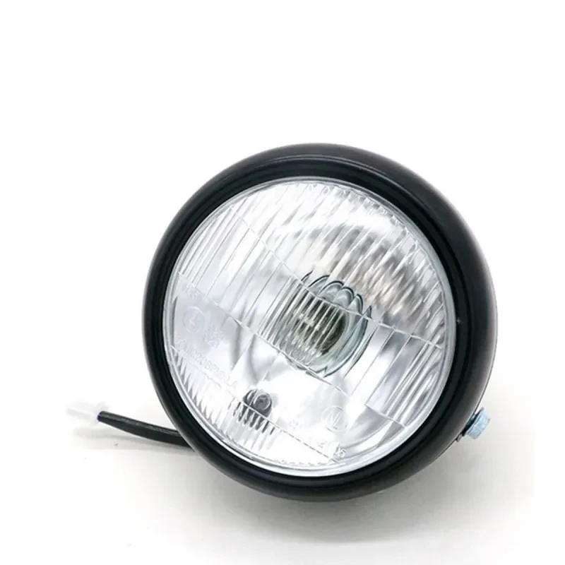 Classic Bike Headlight | Retro Round Black Metal Motorcycle Lamp