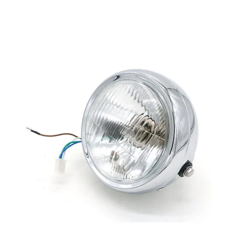 Classic Bike Headlight | Retro Round Black Metal Motorcycle Lamp