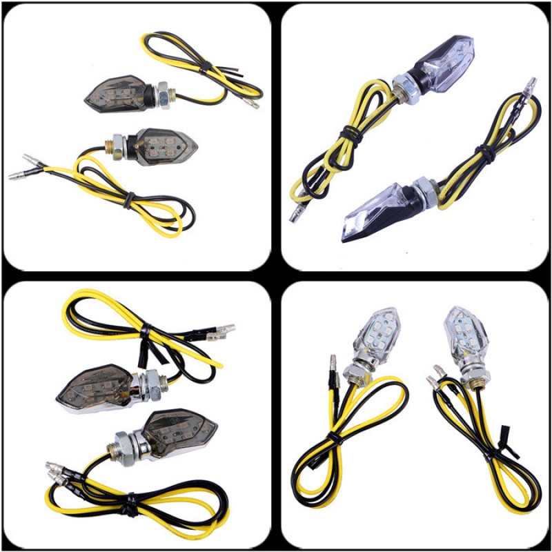 Compact LED Motorcycle Turn Signal Lights – Bright Yellow 12V
