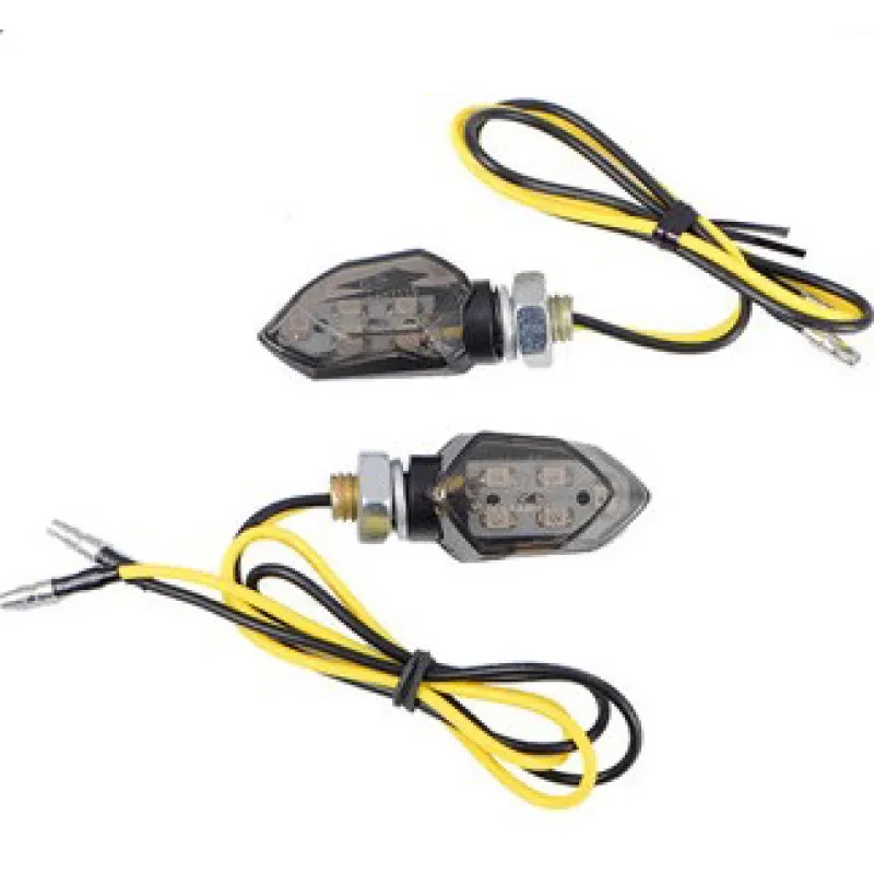 Compact LED Motorcycle Turn Signal Lights – Bright Yellow 12V