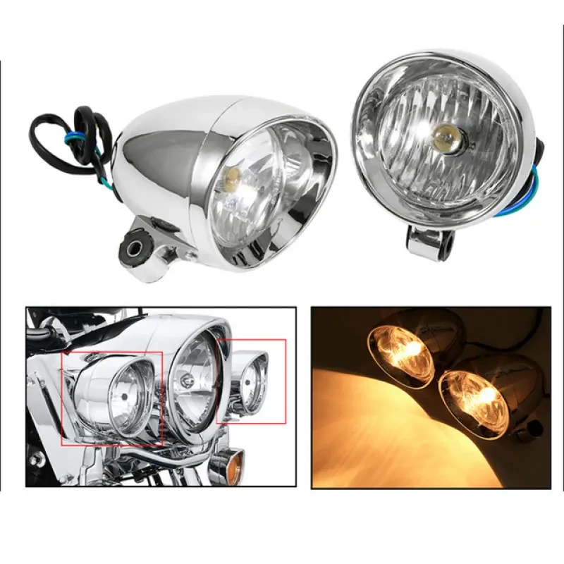Mini Bullet LED Fog Lamps for Motorcycles – Front Auxiliary Light
