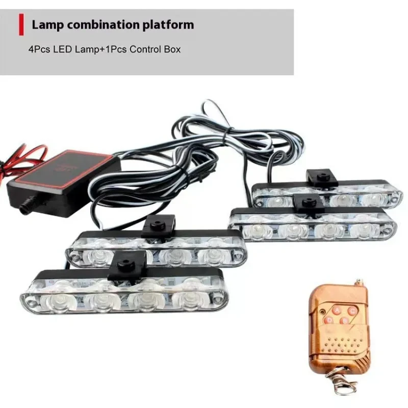Wireless 16LED Car Strobe Light – 4-in-1 Remote Warning Light
