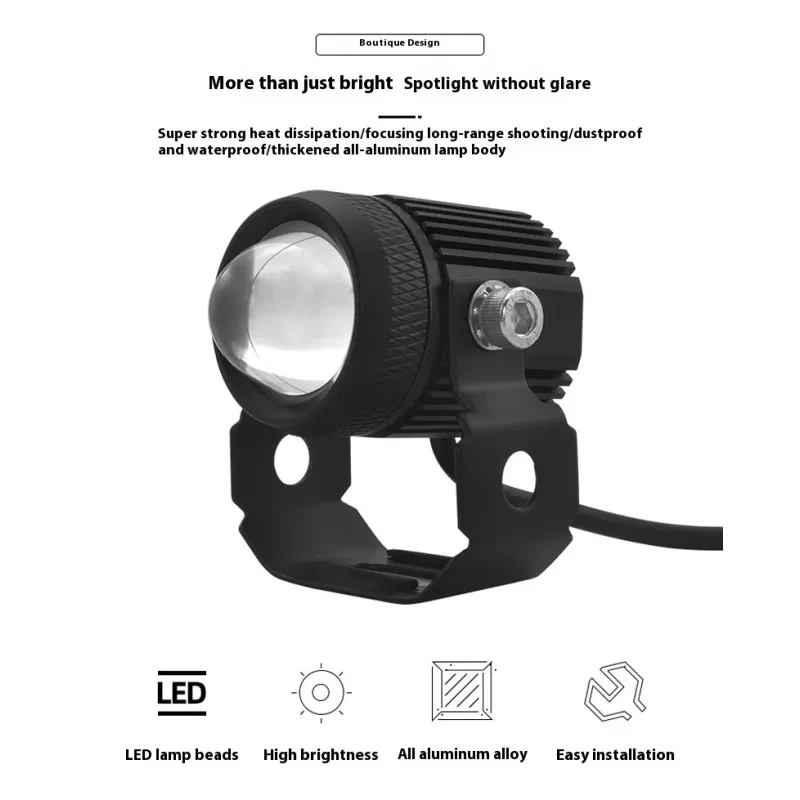External Aluminum LED Spotlight for Motorcycles – Fisheye Beam