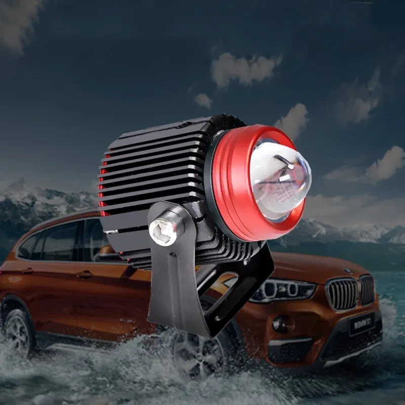 Small Steel Cannon LED Spotlight – Dual-Color Motorcycle & Car Light