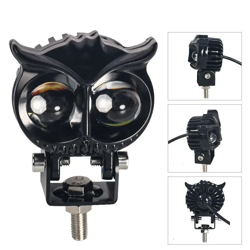Mini Owl Lens LED Bike Headlight – White & Amber Beam