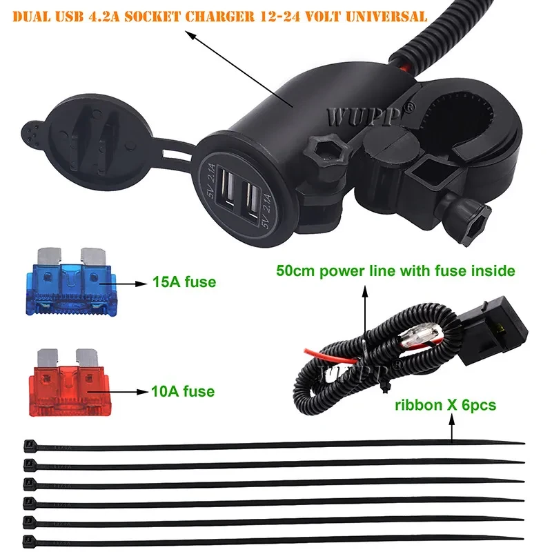 MotoTech Dual USB Charger β 4.2A Waterproof 12V/24V Phone Adapter