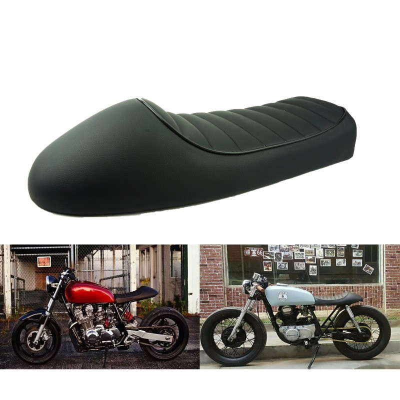 Retro Cafe Racer Hump Seat – Custom Black Saddle for Honda CB Series