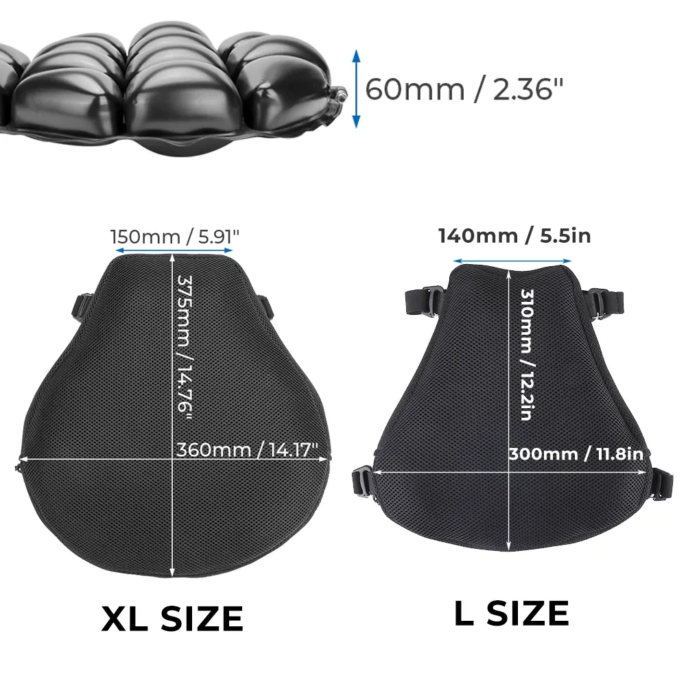 3D Mesh Airbag Motorcycle Seat Cushion – Breathable Shock Absorbing Pad