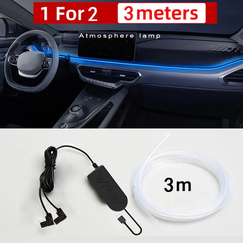 USB Interior Ambient Lighting Kit for Vehicle Dashboard & Console