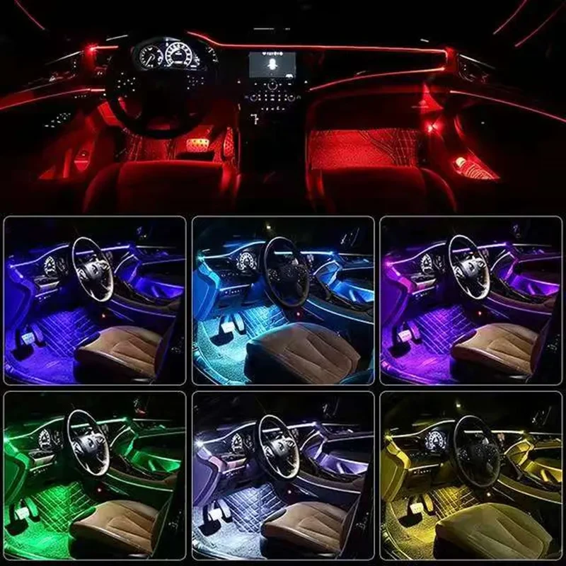 USB Interior Ambient Lighting Kit for Vehicle Dashboard & Console