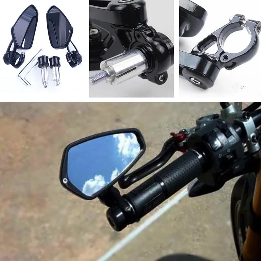 CNC Motorcycle Handlebar Mirrors β 22mm Aluminum Alloy Rearview